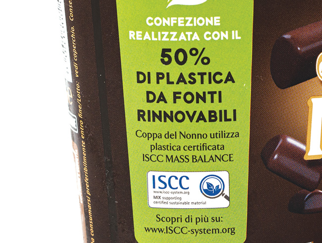etichetta 100% plastica da fonti rinnovabili